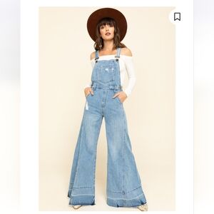 Show Me Your MuMu Light Blue Denim Overalls